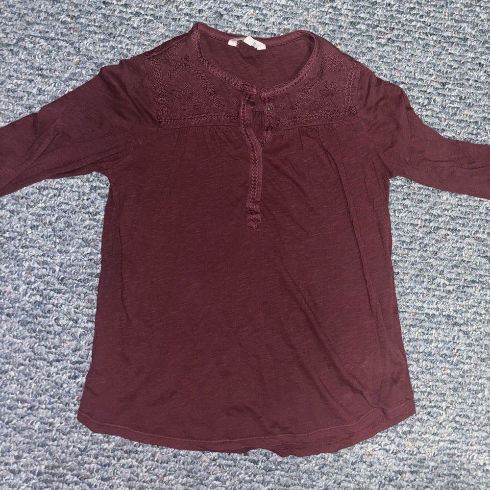 Lucky Brand peasant top cotton